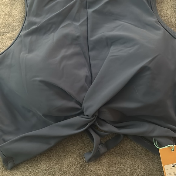 Kona Sol Blue High-Neck Swim top - Picture 2 of 6